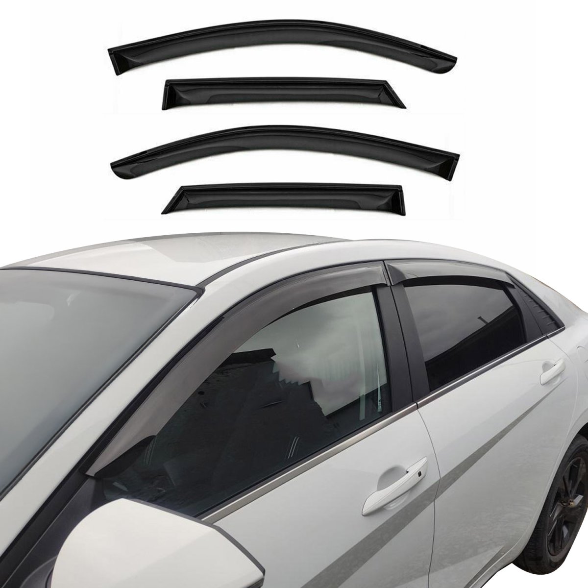 Mazda 3 Wind Deflector - Omac - Acrylic 4 Pcs - Black - 2014-2018